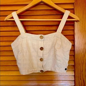 Roxy linen crop top